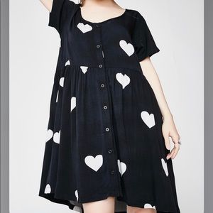 Lazy Oaf Mono Heart Spot Dress
